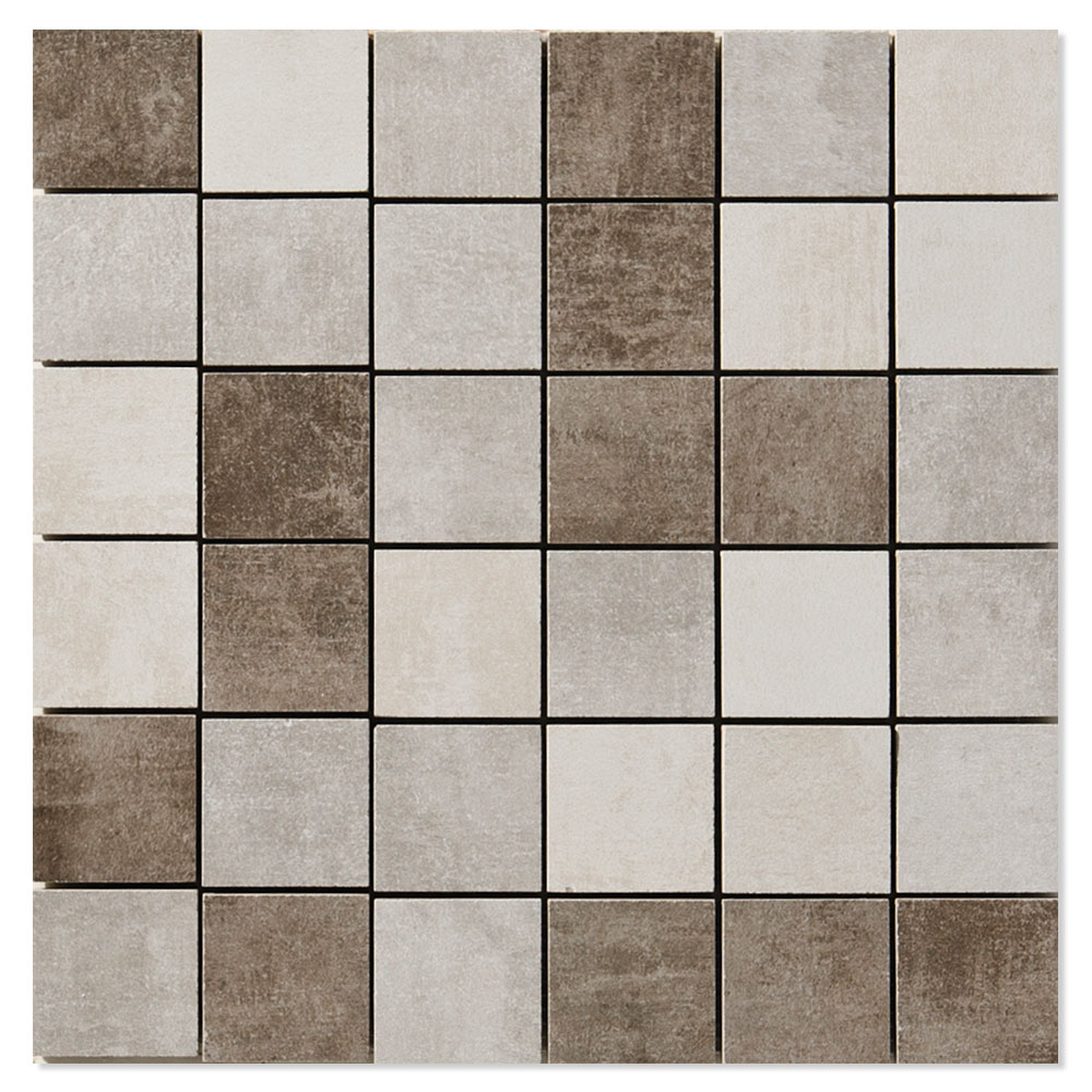 Mosaikkflis Convers Flerfarget Bronse Matt 30x30 (5x5) cm