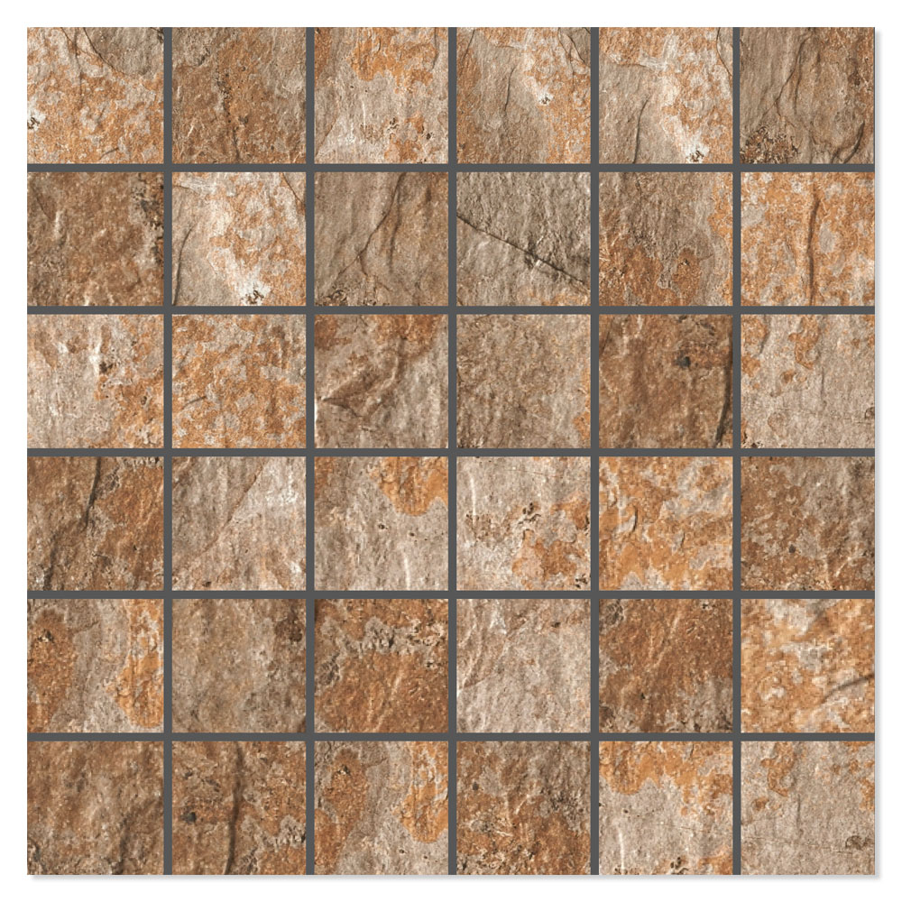 Mosaikkflis Slate Bronse Matt 30x30 (5x5) cm