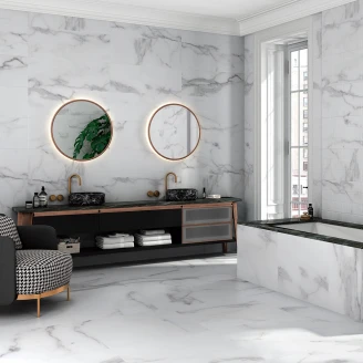 Marmor Veggflis <strong>Michelangelo Carrara</strong>  Hvit Blank 33x90 cm