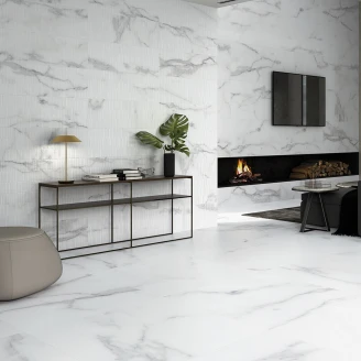 Marmor Veggflis Michelangelo Carrara Hvit Blank-Relieff 33x90 cm