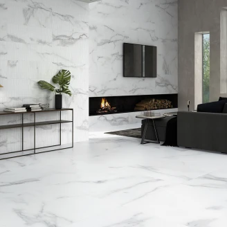 Marmor Gulvflis Michelangelo Carrara Hvit Matt 100x100 cm