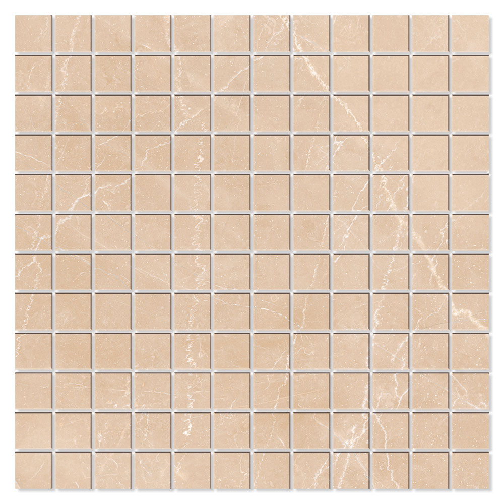 Mosaikkflis Bottocino Beige Polert 30x30 (2.5x2.5) cm