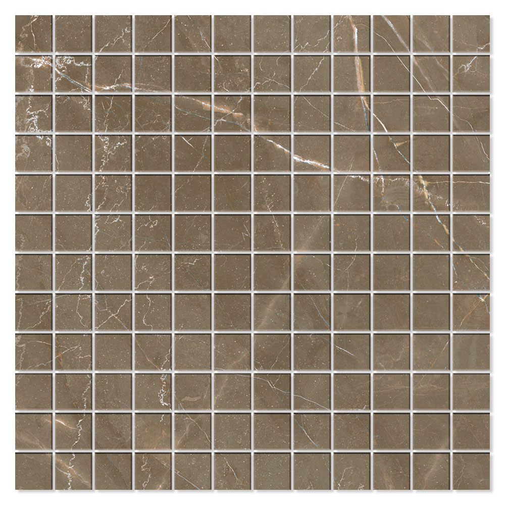 Mosaikkflis Bottocino Brun Matt 30x30 (2.5x2.5) cm