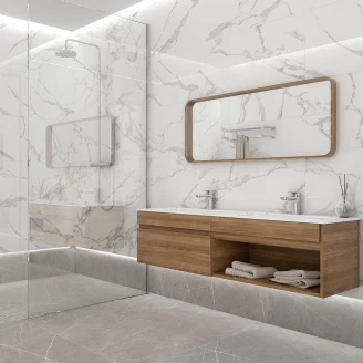 Marmor Gulvflis Calacatta Lux Hvit Polert 45x90 cm