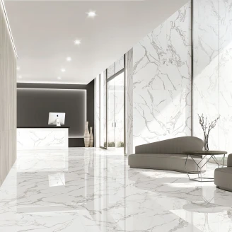 Marmor Gulvflis Calacatta Lux Hvit Polert 90x180 cm