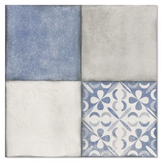 Marokkanske Klinker <strong>Occitane</strong>  Blågrå-Hvid Mat 33x33 cm