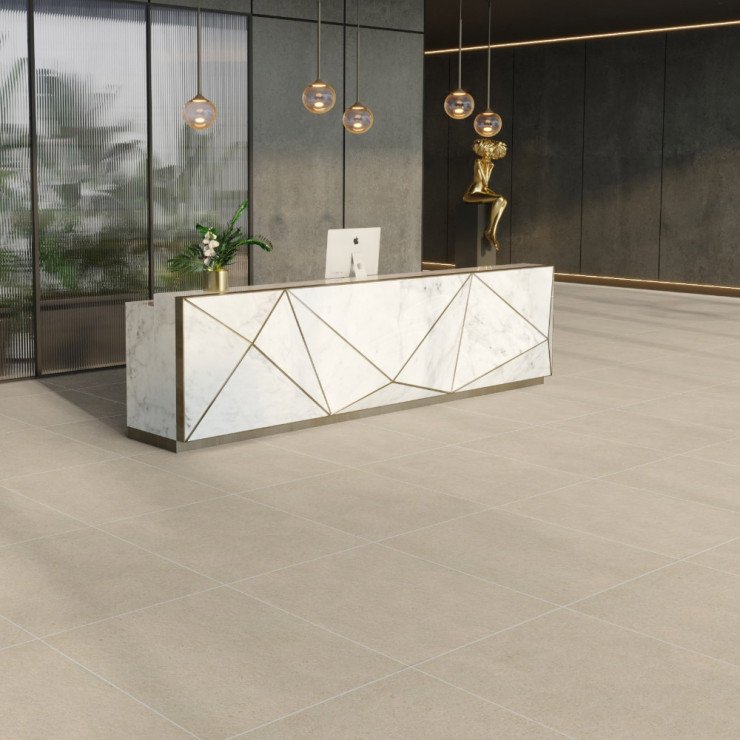 Gulvflis Techstone Beige Matt 74x74 cm