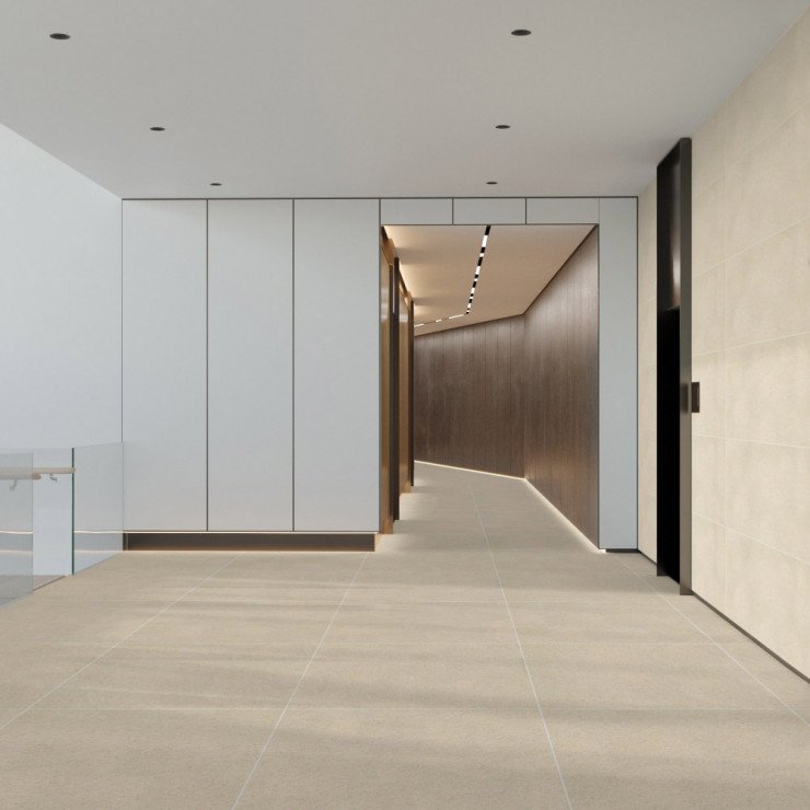 Gulvflis Techstone Beige Matt 100x100 cm