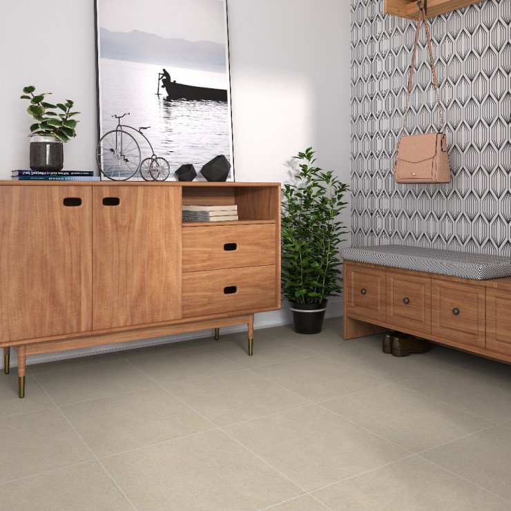 Gulvflis Techstone Beige Matt 45x45 cm