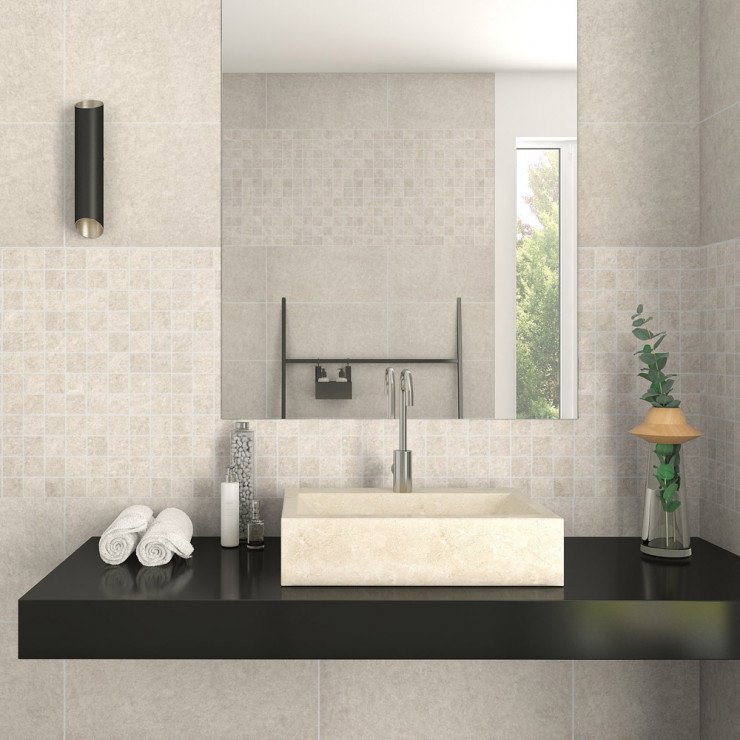 Mosaikkflis Xtone Beige Matt 30x30 (5x5) cm