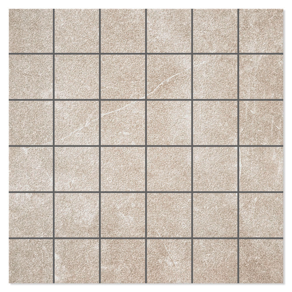 Mosaikkflis Medici Grå Matt Relieff 30x30 (5x5) cm