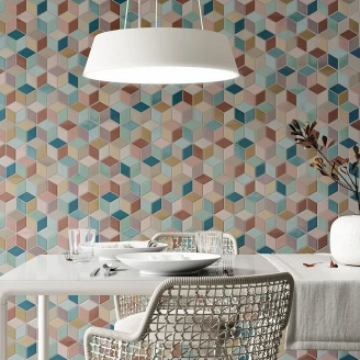 Gulvflis Rhombus Flerfarget Diamant Matt 27x51 cm