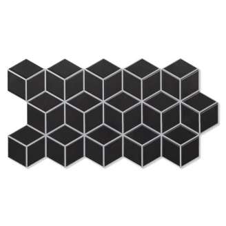 Gulvflis <strong>Rhombus</strong>  Svart Diamant Matt 27x51 cm