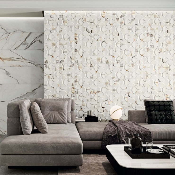Marmor Veggflis Calacatta Gold Hvit Matt 33x33 cm