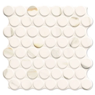 Marmor Mosaikkflis <strong>Calacatta Guld</strong>  Hvit Matt 31x31 cm