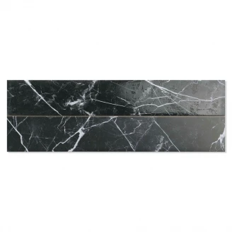 Marmor Gulvflis <strong>Dark Marble</strong>  Svart Matt 21x63 cm
