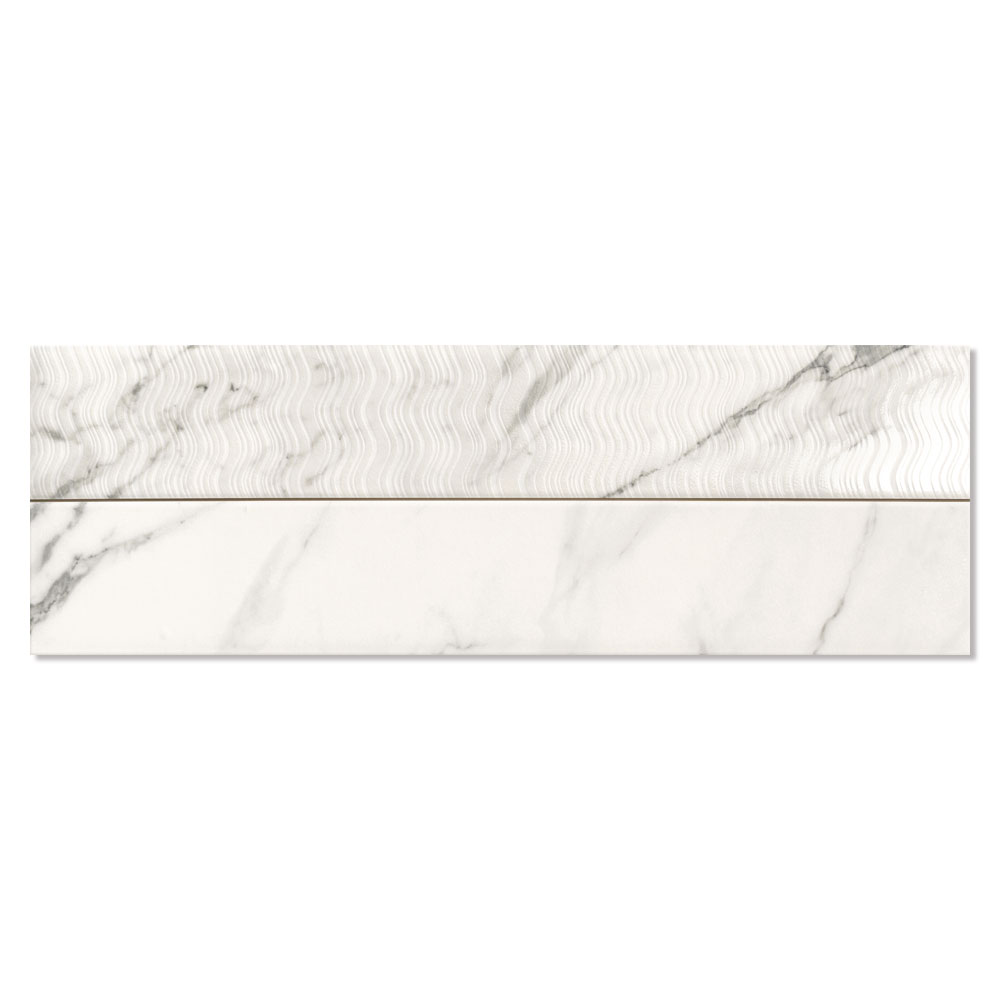 Marmor Gulvflis Venato Hvit Matt 21x63 cm