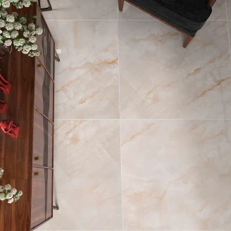Marmor Gulvflis <strong>Fiori</strong>  Cream Polert 90x90 cm