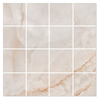 Marmor Mosaikkflis <strong>Fiori</strong>  Cream Polert 30x30 (7x7) cm