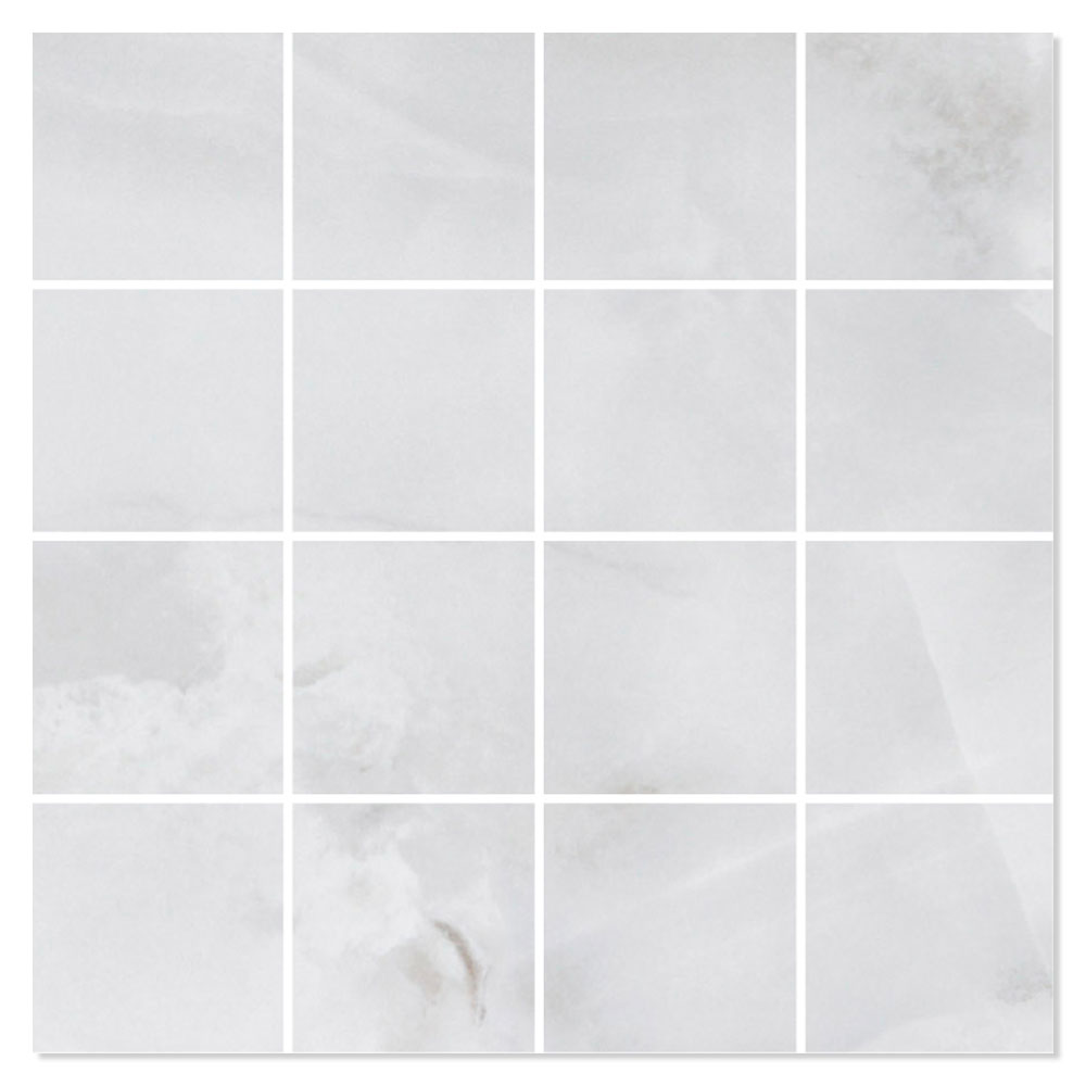 Marmor Mosaikkflis Fiori Pearl Polert 30x30 (7x7) cm