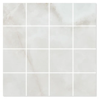 Marmor Mosaikkflis <strong>Fiori</strong>  Hvit Polert 30x30 (7x7) cm