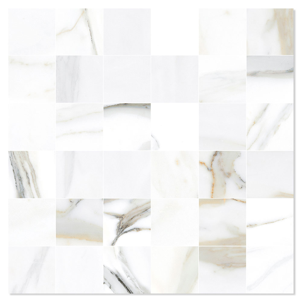 Mosaikkflis Fornasetta Hvit Matt 30x30 (5x5) cm