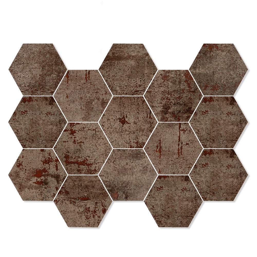 Mosaikk Gulvflis Metalic Brun Matt 33x23 cm
