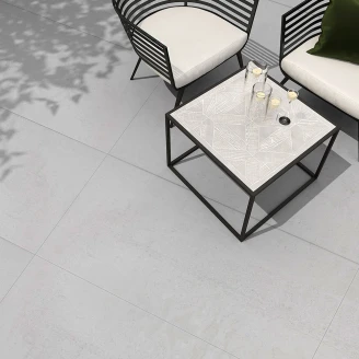 Utendørsflis BeConcrete Hvit Matt 60x120 cm Tykkelse 20 mm