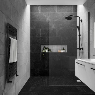 Mosaikkflis Slate Rock Svart Matt 30x30 (5x5) cm