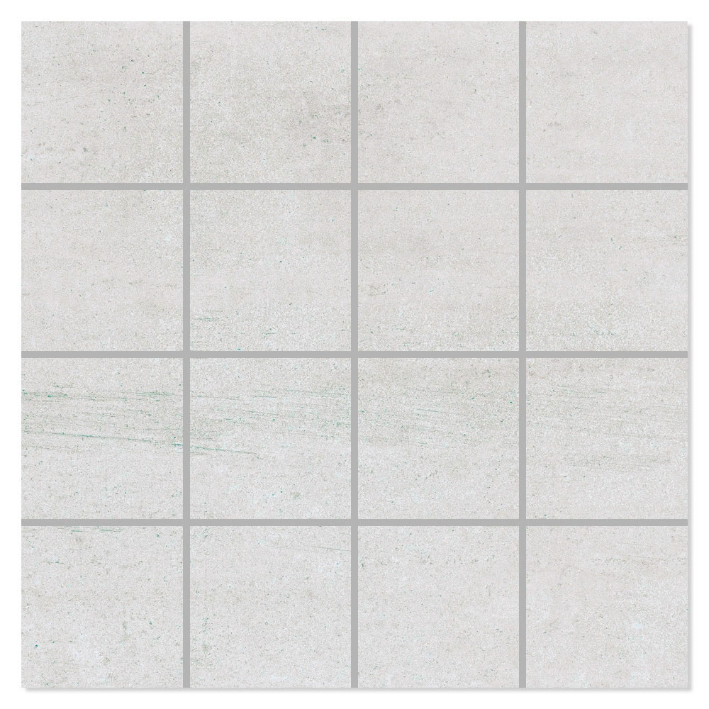 Mosaikkflis BeConcrete Hvit Matt 30x30 (7x7) cm