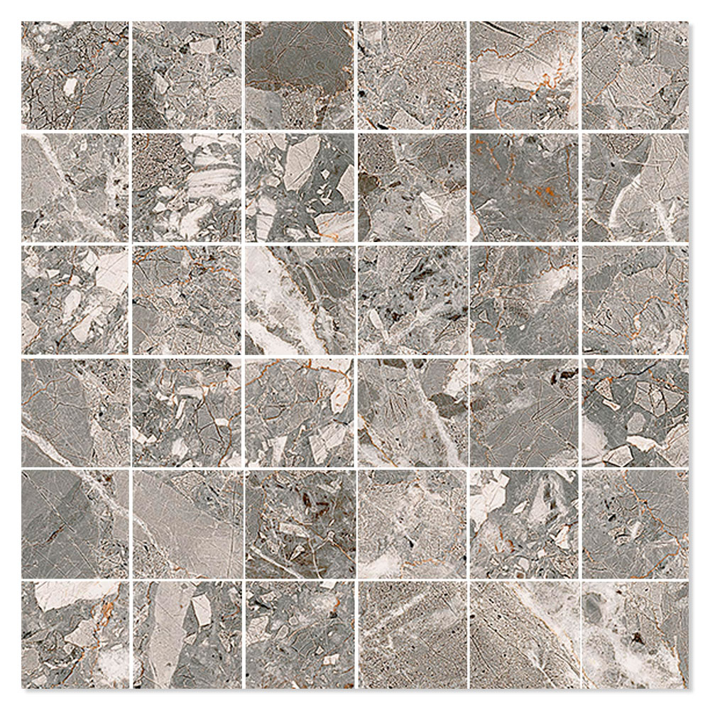 Mosaikkflis Belcastel Grå Matt 30x30 (5x5) cm