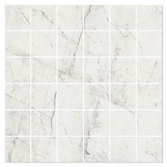 Mosaikk Gulvflis <strong>Geneva</strong>  Hvit Matt 30x30 (5x5) cm