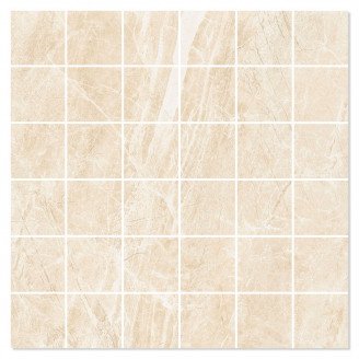 Mosaikk Gulvflis <strong>Geneva</strong>  Beige Matt 30x30 (5x5) cm