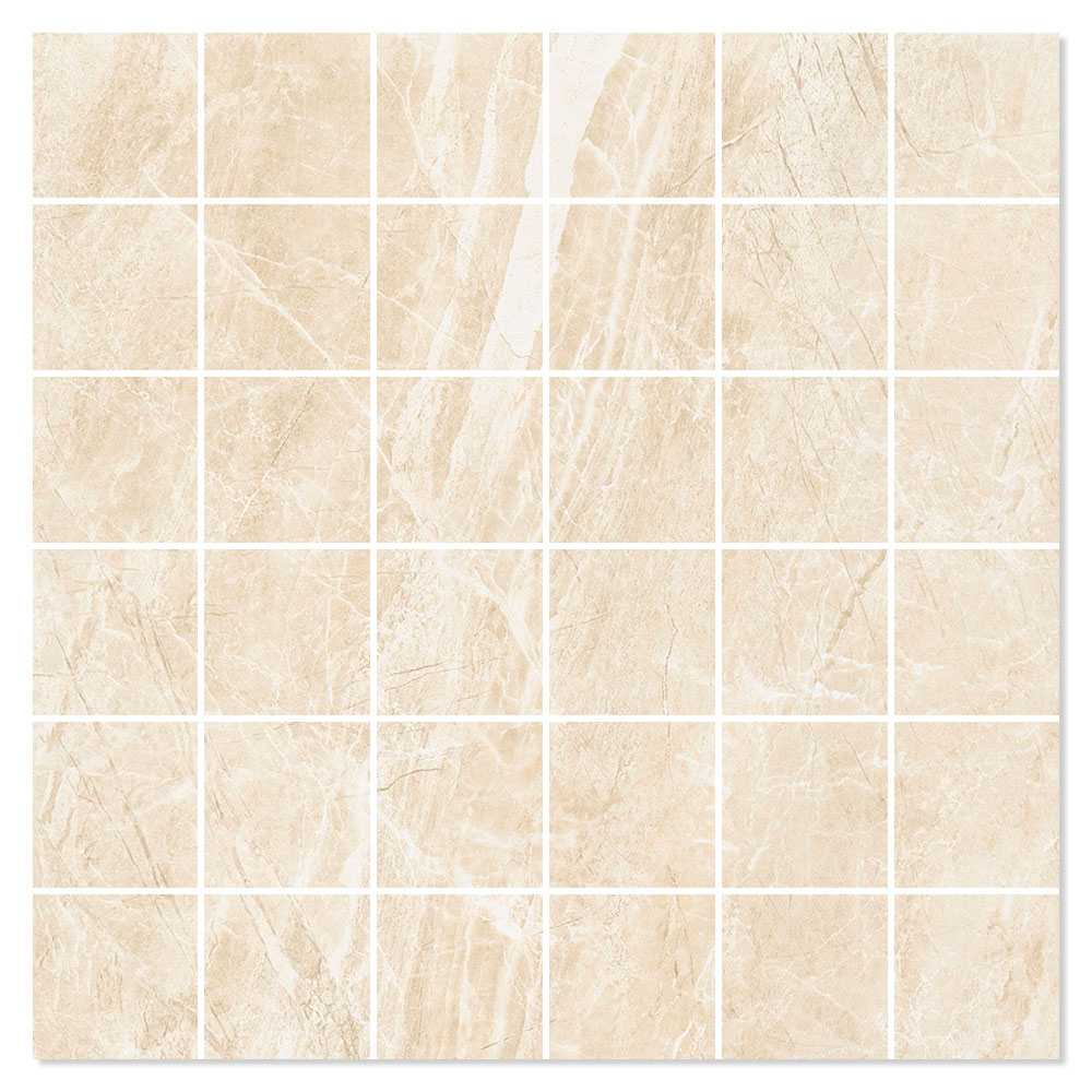 Mosaikkflis Geneva Beige Matt 30x30 (5x5) cm