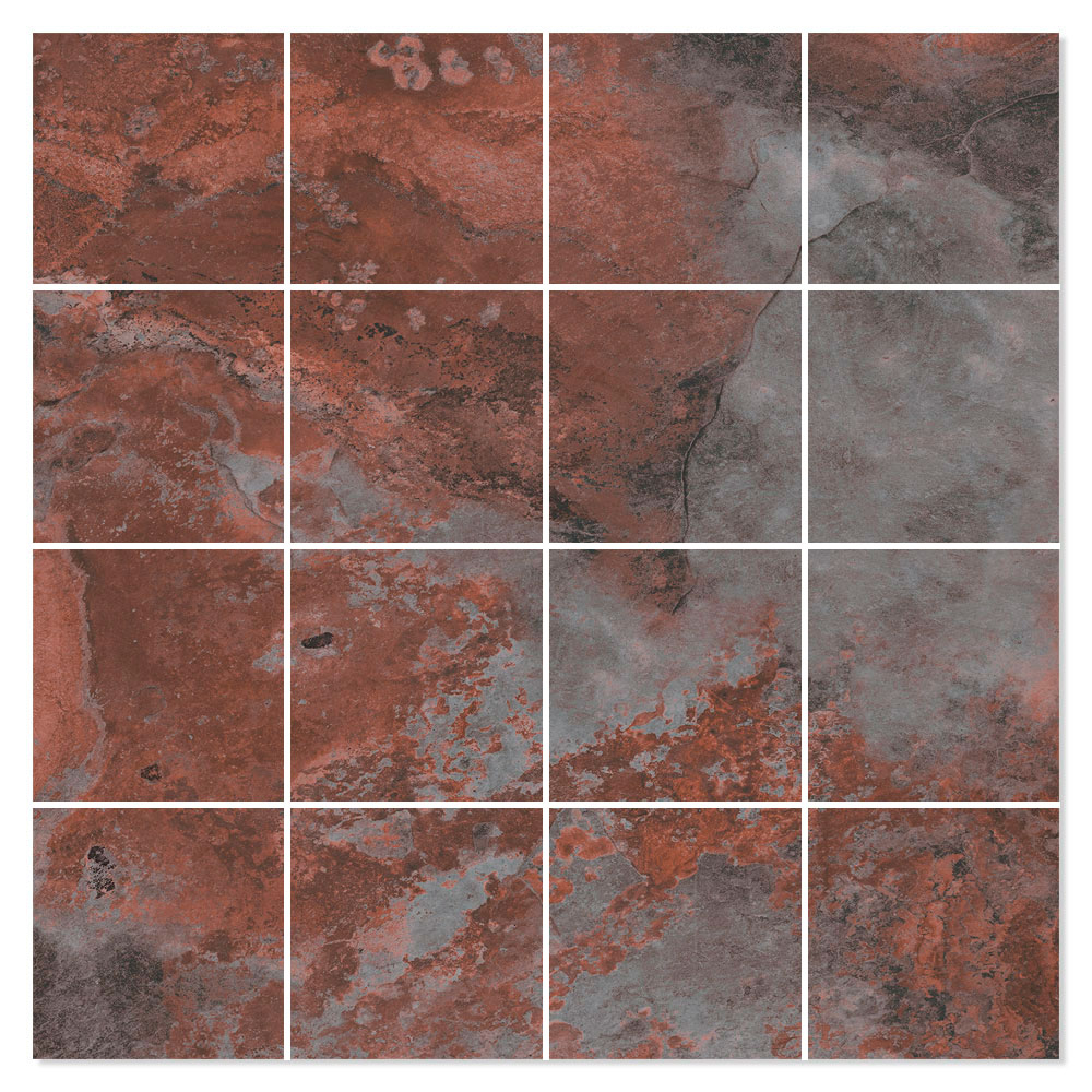 Mosaikkflis Homeslate Bronse Halvpolert 30x30 (7x7) cm