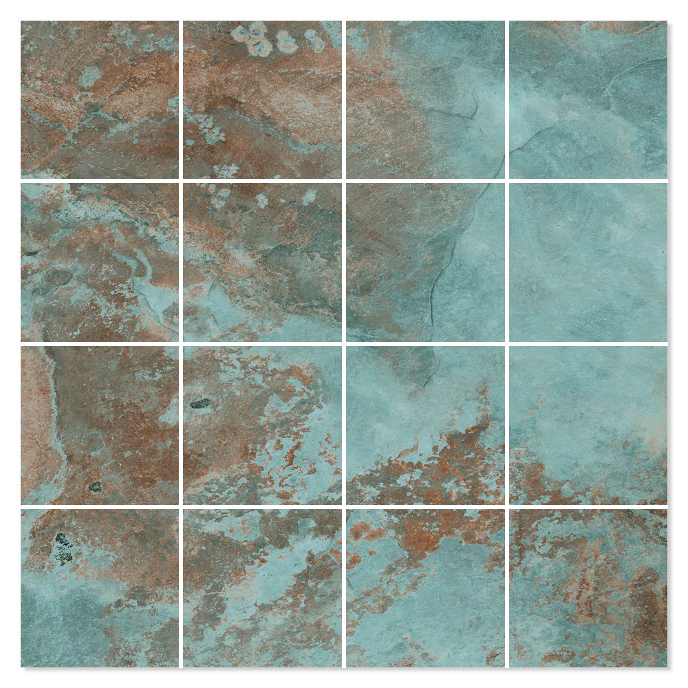 Mosaikkflis Homeslate Grønn Halvpolert 30x30 (7x7) cm