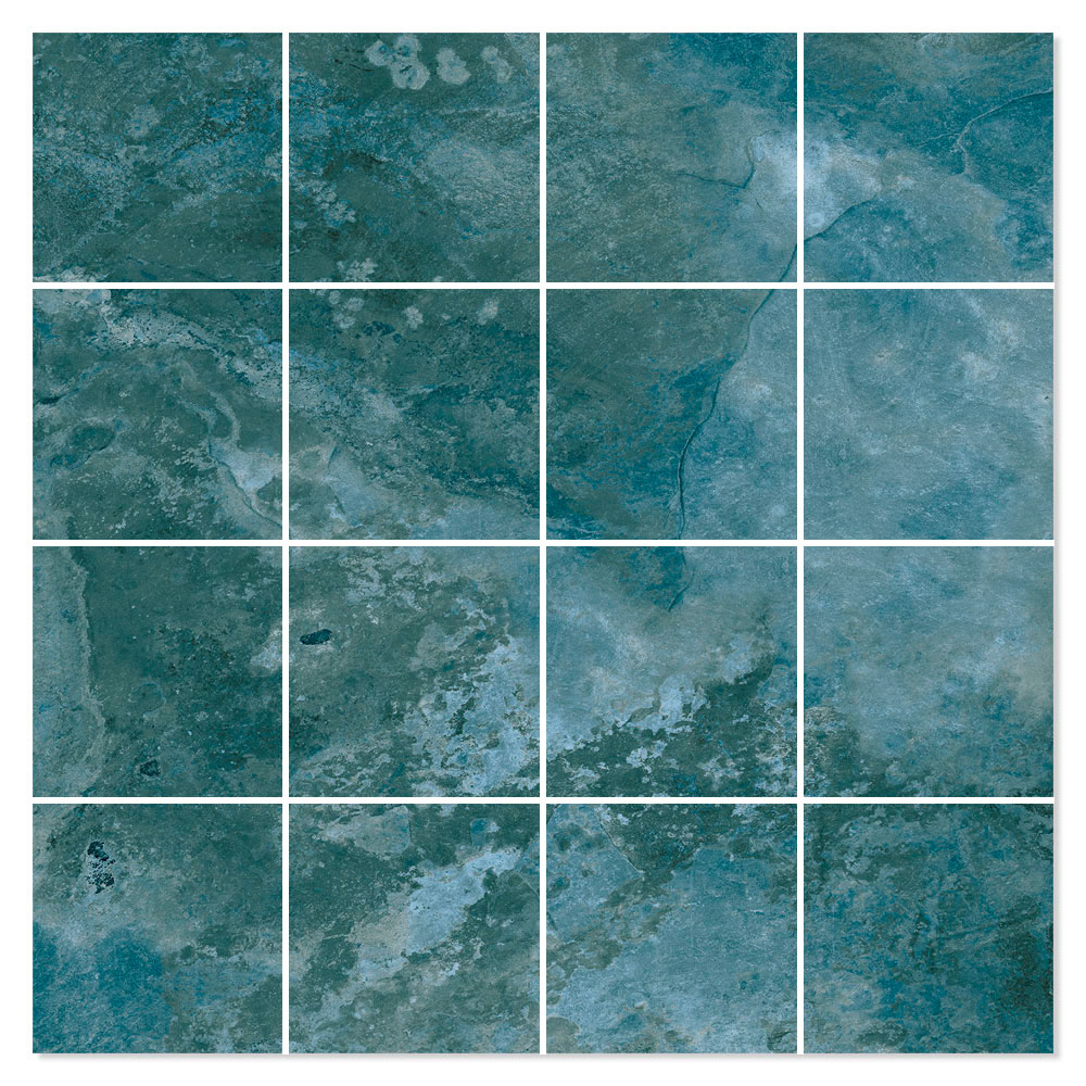 Mosaikkflis Homeslate Blå Halvpolert 30x30 (7x7) cm