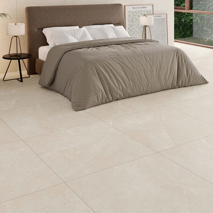 Marmor Gulvflis Inner Beige Matt-Sateng 100x100 cm