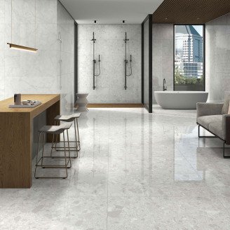 Gulvflis <strong>Stay Terrazzo</strong>  Hvit Polert 60x120 cm