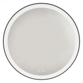 Spejl Luna med LED Belysning Sort 70 cm