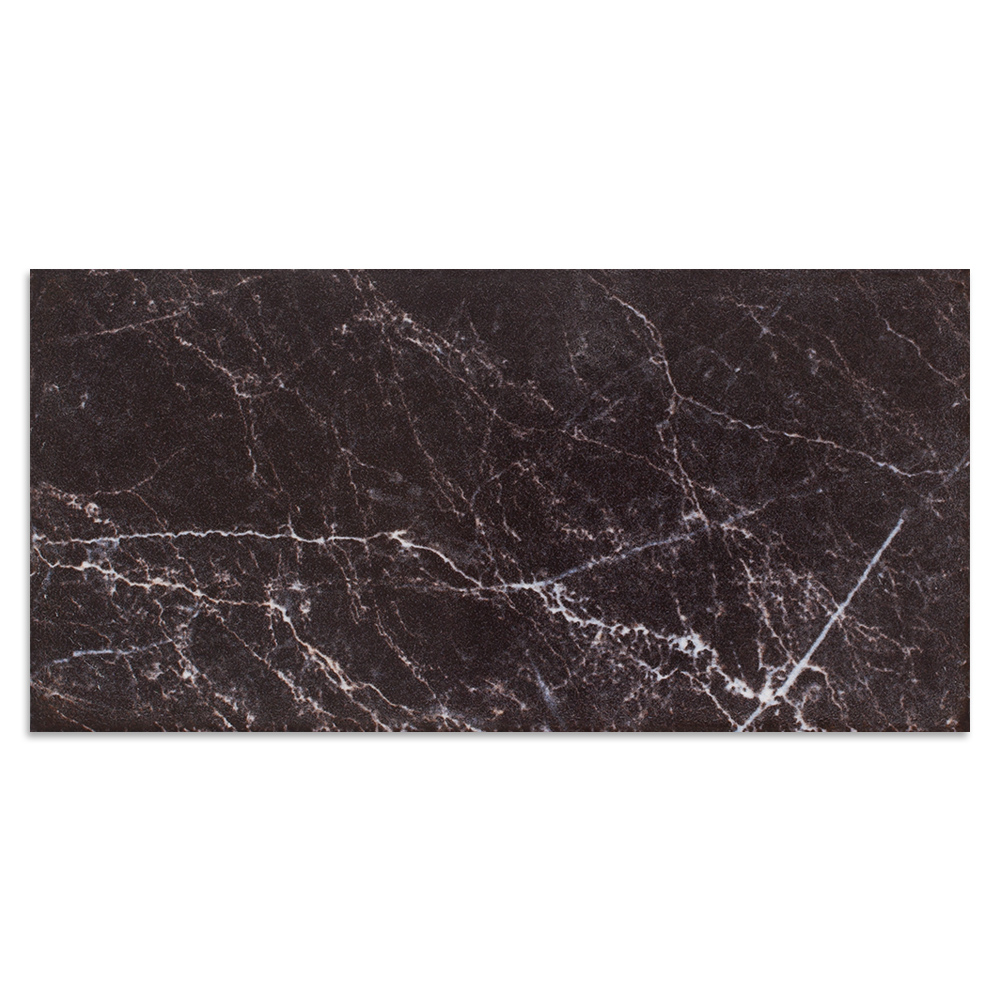 Veggflis Marmor Fasat Svart Blank 10x20 cm