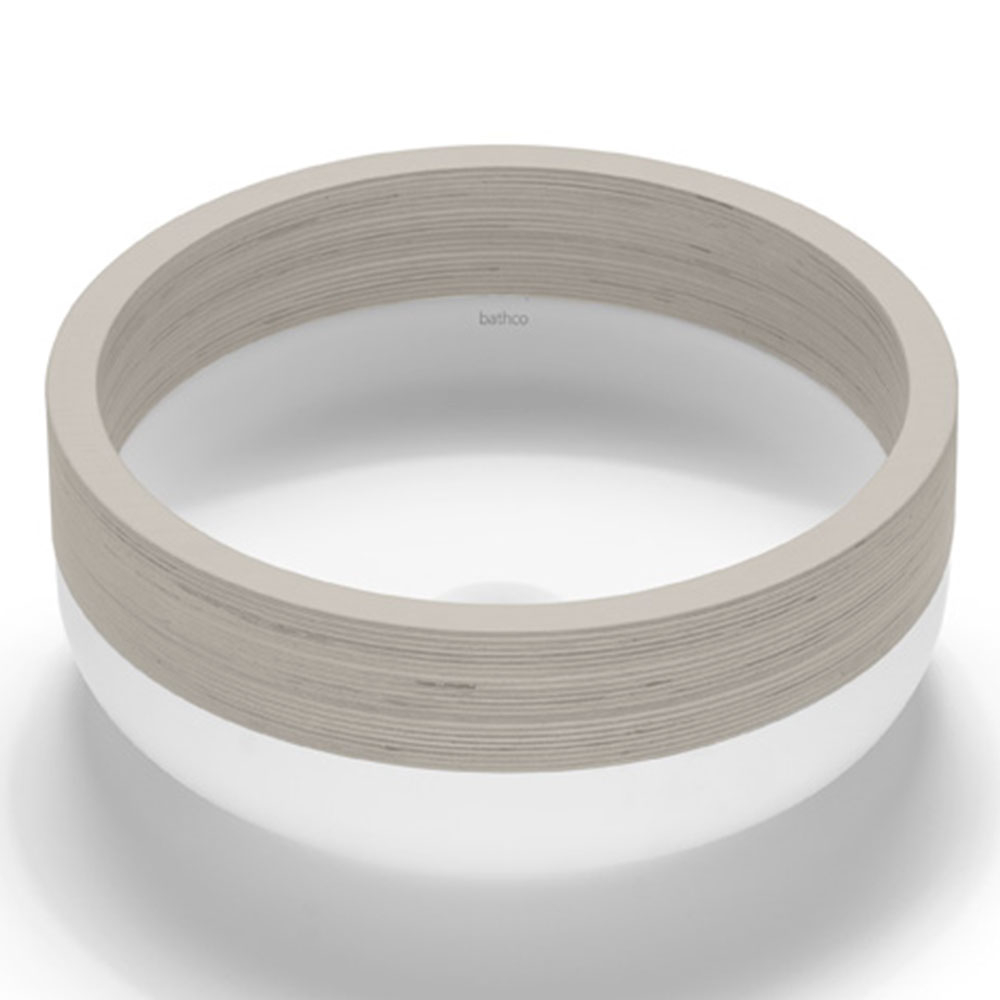Bathco Servant Solid Surface Lucca Hvit Dekor Grå Tre