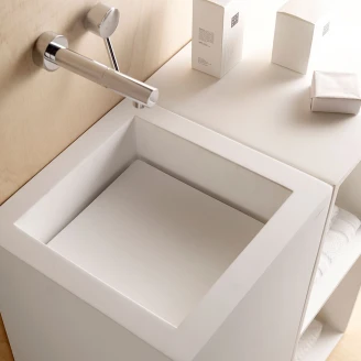 Bathco Piedestal Servant Solid Surface Cuadrado Hvit