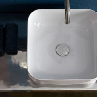 Bathco Bunnventil Pop-Up Hvit Blank för Servant med Overløp