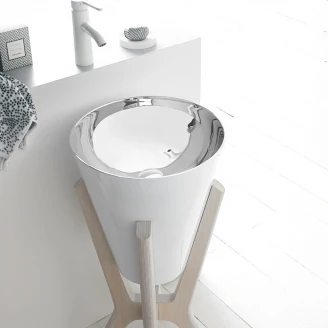 Bathco Servant <strong>Pedraza</strong>  Metal Silver med Hvit 40 cm