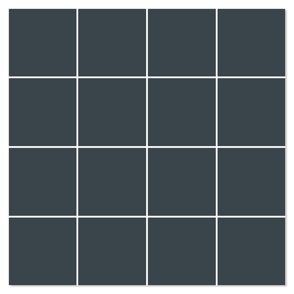 Mosaikkflis Terra Svart Matt 30x30 (7x7) cm
