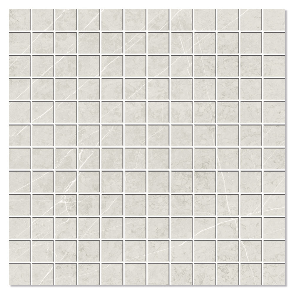 Mosaikkflis Bråvik Marmor Lys Grå Matt 30x30 (2.5x2.5) cm