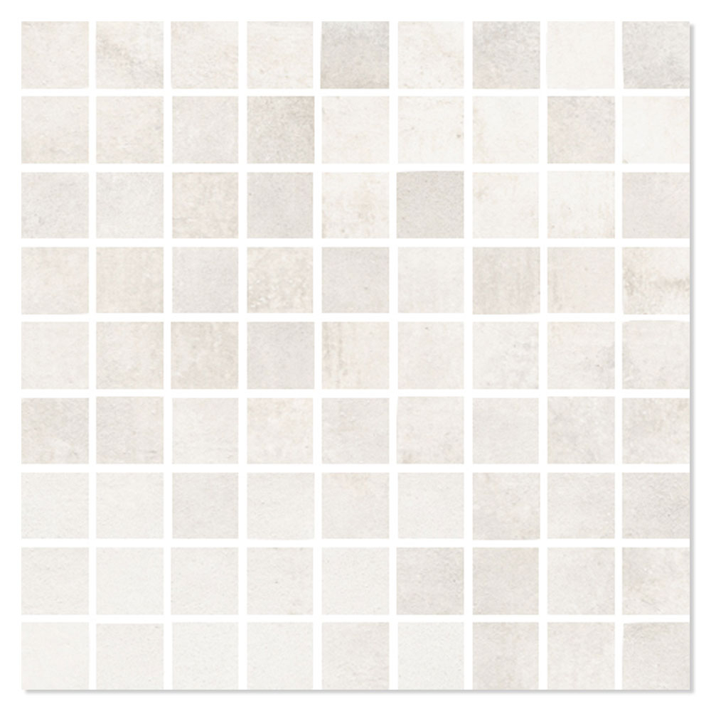 Mosaikkflis Stockholm Hvit Matt 30x30 (5x5) cm