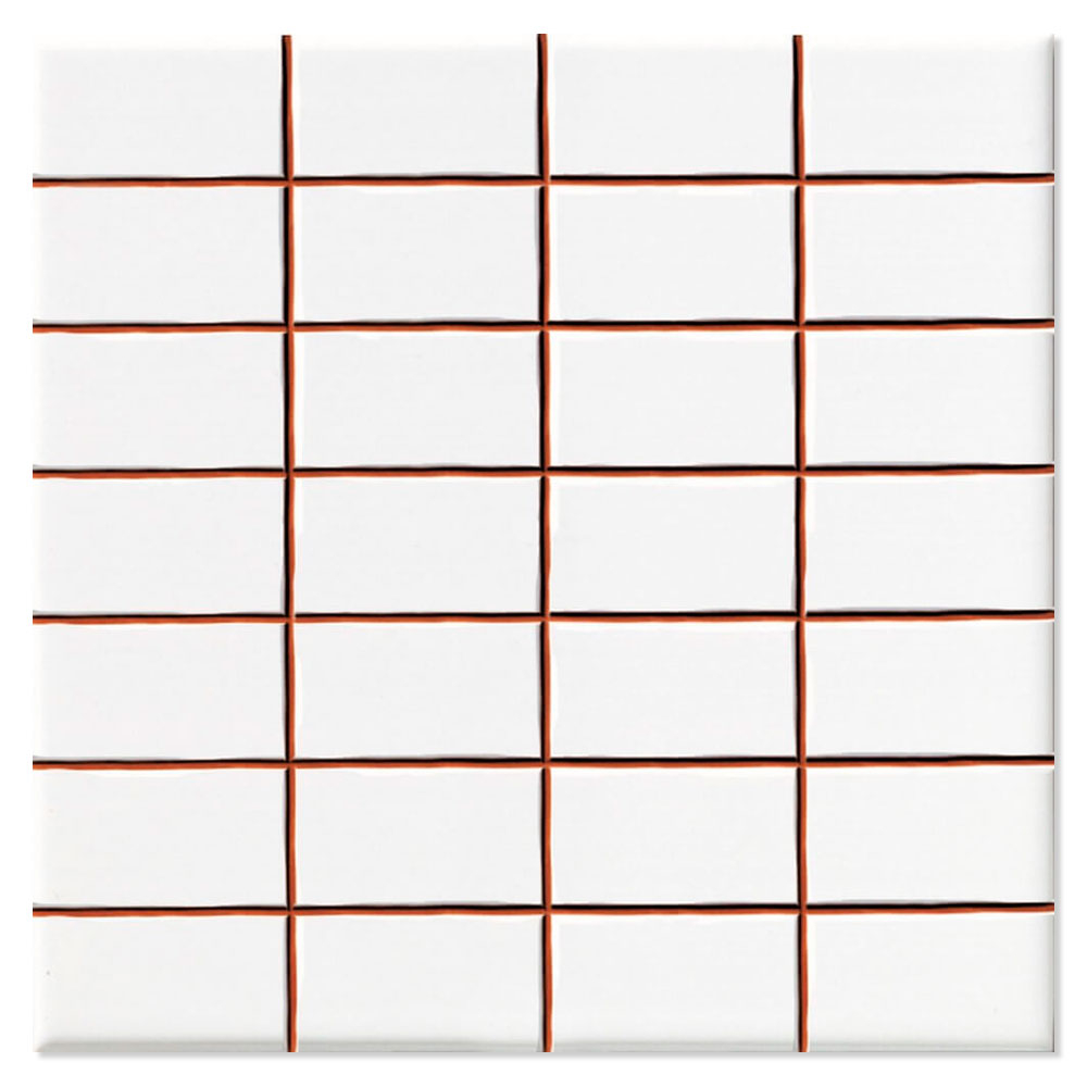 Veggflis Corbett Hvit Matt 20x20 (2.5x5) cm