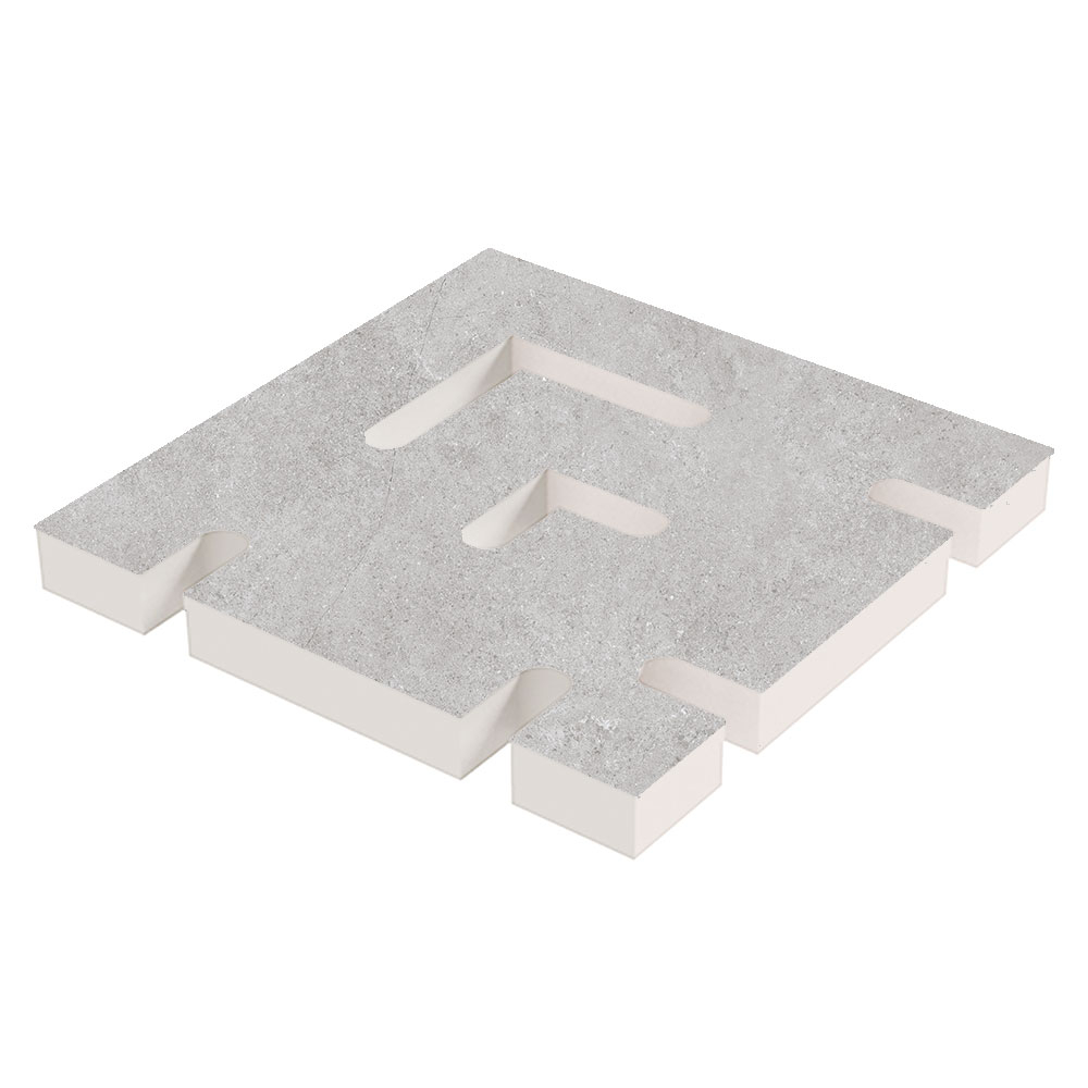 Ristflis Hjørne Stonehenge Lys grå Matt 20x20 cm Tykkelse 20 mm